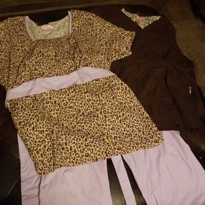 Koi Scrubs set Lavender/Brown cute